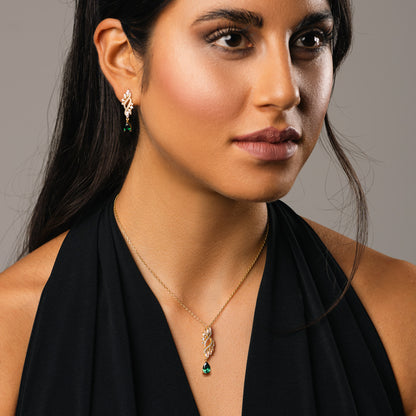 Orecchini Raggi di Eleganza, bagno in oro 18k – indossato