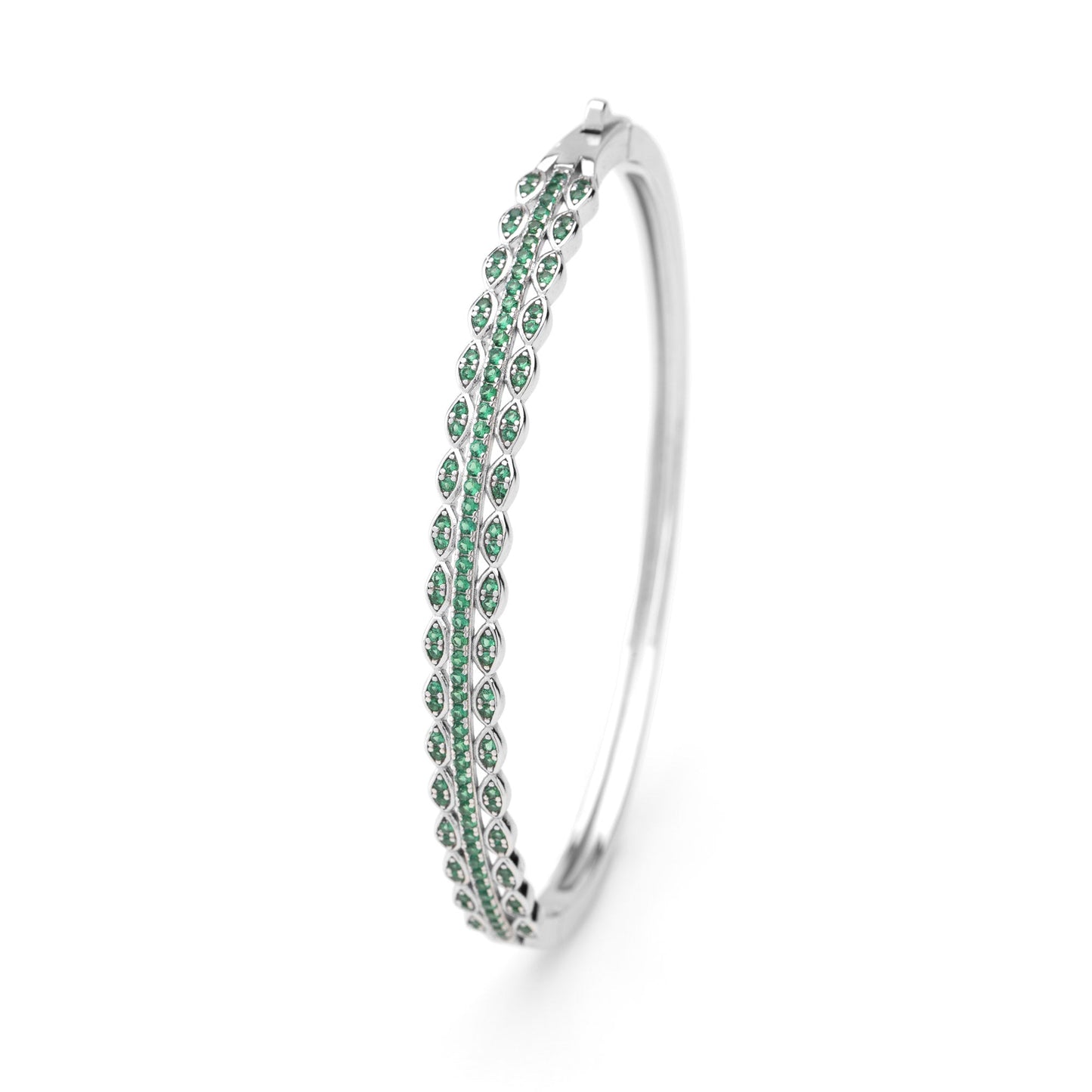 Bangle Vento di Smeraldo, bagno di rodio – vista prodotto