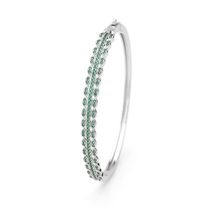 Bangle Vento di Smeraldo, bagno di rodio – vista prodotto