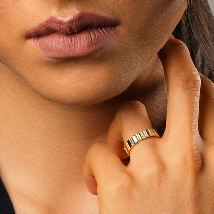 Anello Ritmo di Luce, bagno in oro 18k – dettaglio