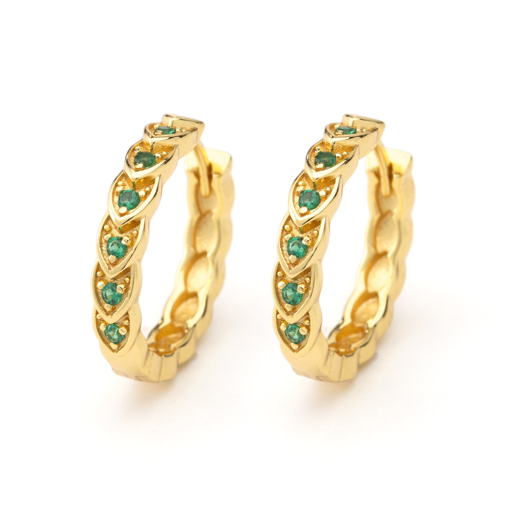 Orecchini Verde Senza Tempo, bagno in oro 18k – vista prodotto