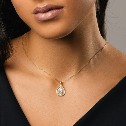 Pendente Lacrima di Luce, bagno in oro 18k – dettaglio