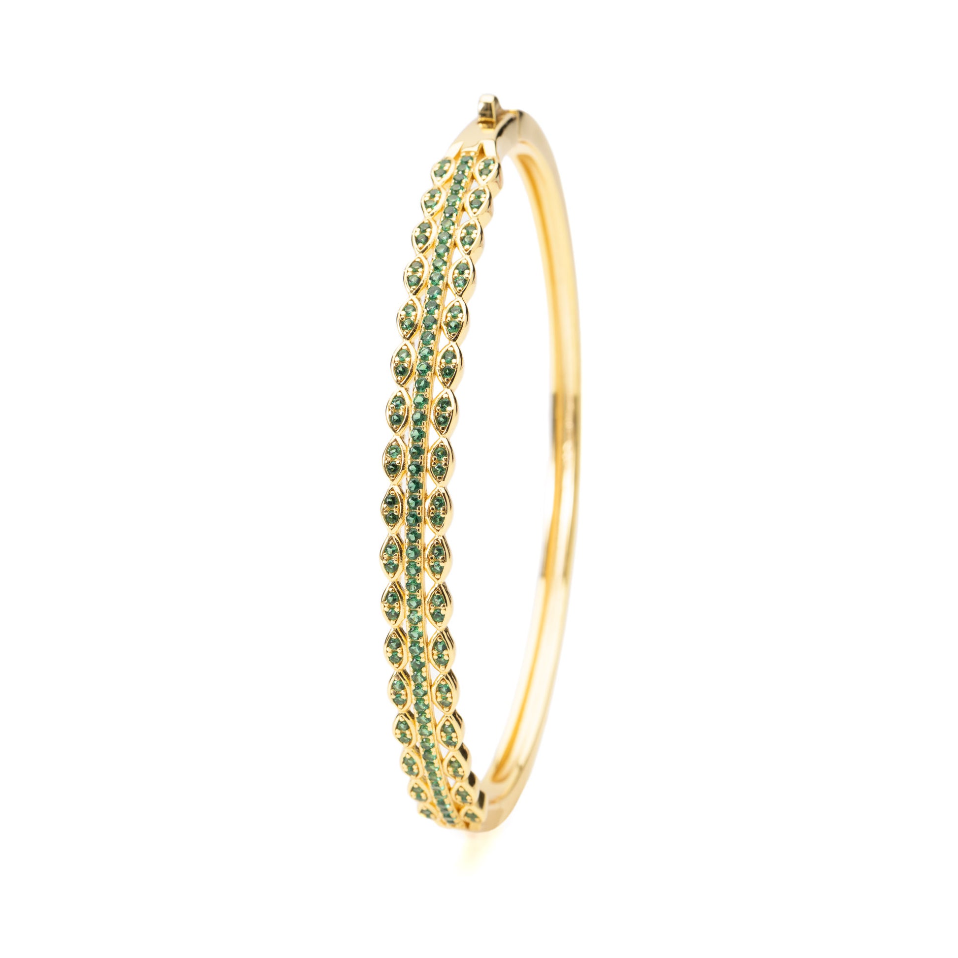 Bangle Vento di Smeraldo, bagno in oro 18k – vista prodotto