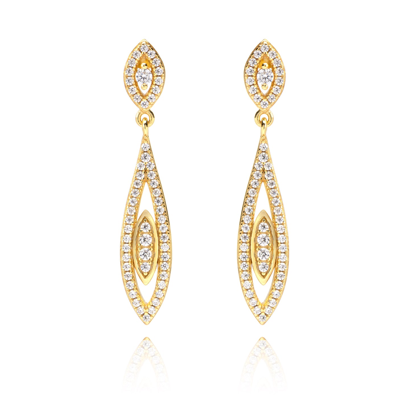 Orecchini Gocce di Luce, bagno in oro 18k – vista prodotto