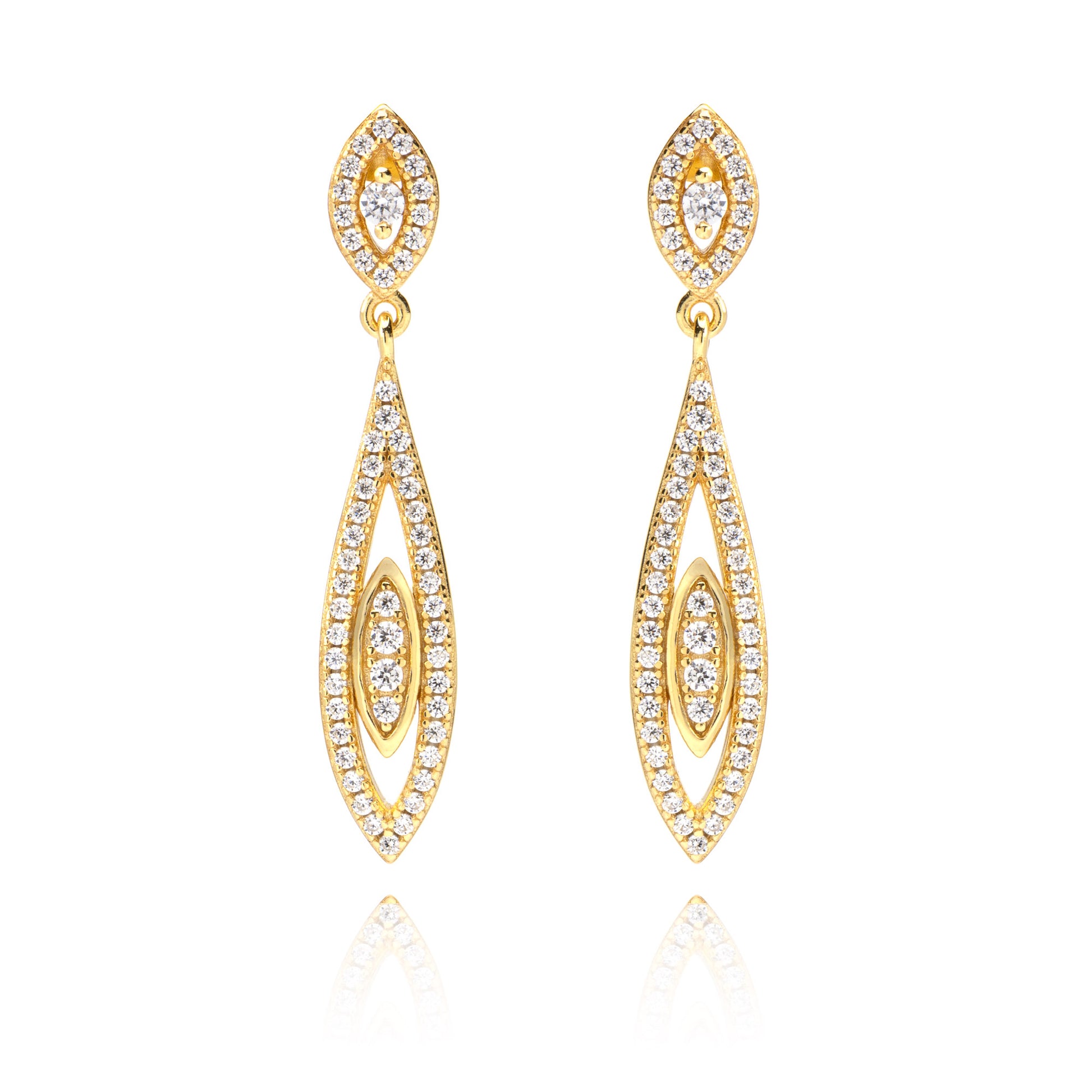 Orecchini Gocce di Luce, bagno in oro 18k – vista prodotto