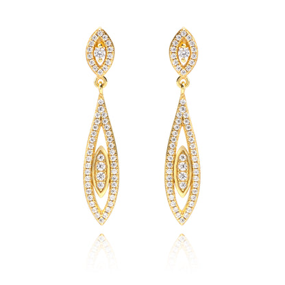 Orecchini Gocce di Luce, bagno in oro 18k – vista prodotto