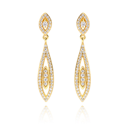 Orecchini Gocce di Luce, bagno in oro 18k – vista prodotto