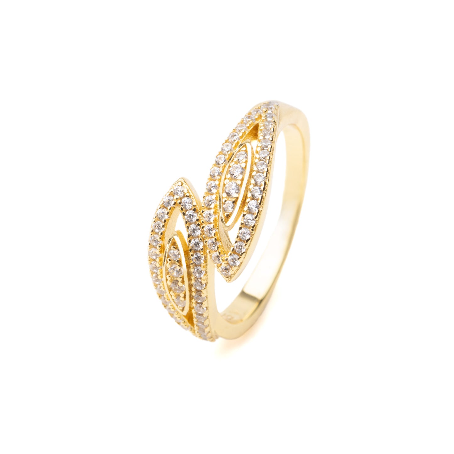 Anello Gocce di Luce, bagno in oro 18k – vista prodotto