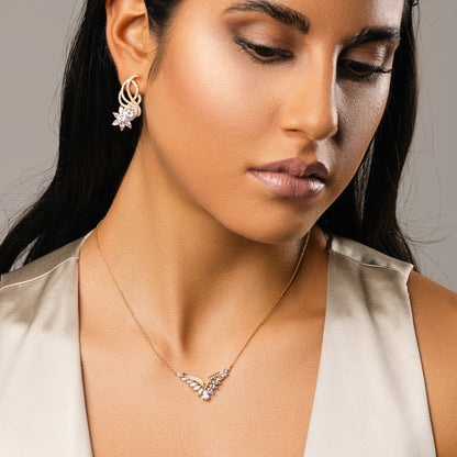 Collana Luce Ascendente, bagno in oro 18k – indossato