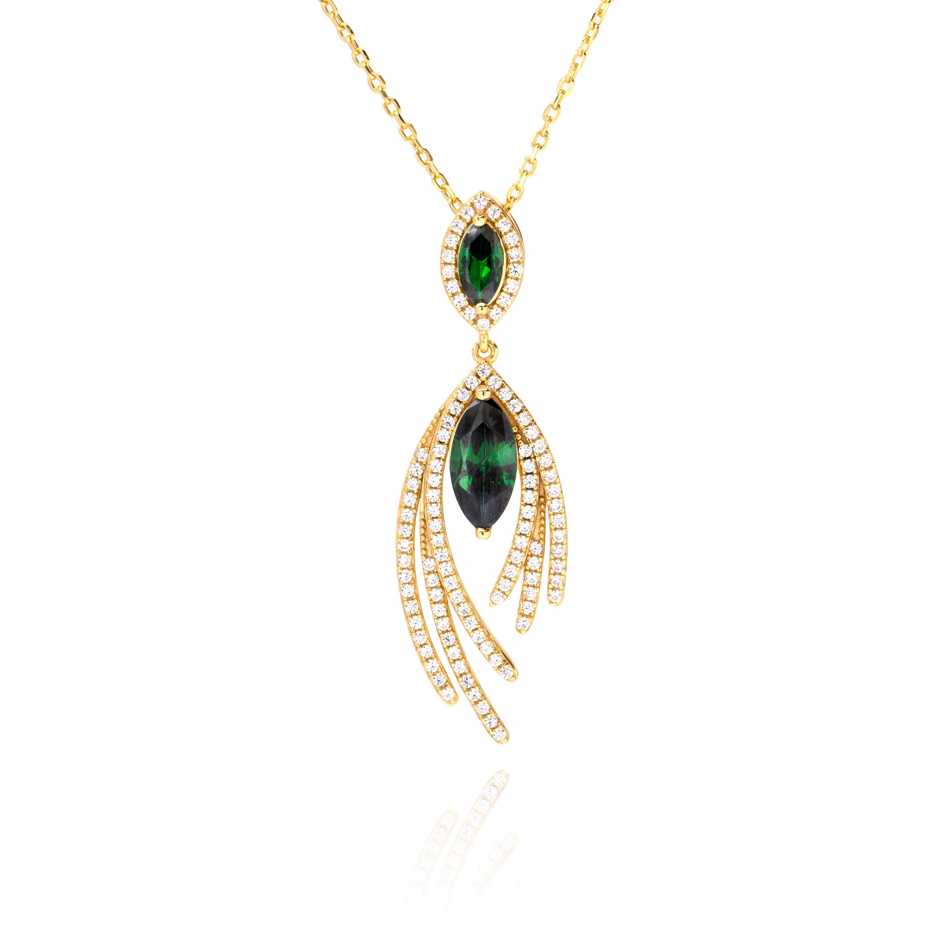 Pendente Verde Abbraccio, bagno in oro 18k – vista prodotto