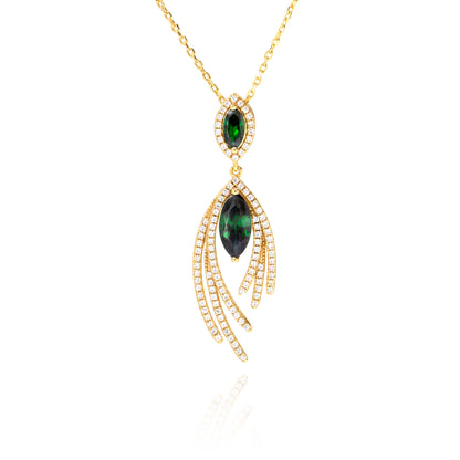 Pendente Verde Abbraccio, bagno in oro 18k – vista prodotto
