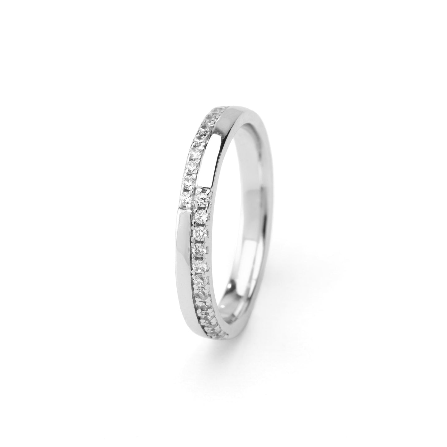 Anello Linea di Luce, bagno di rodio – vista prodotto