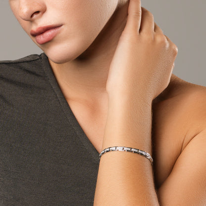Bracciale Nexus, bagno di rodio – dettaglio